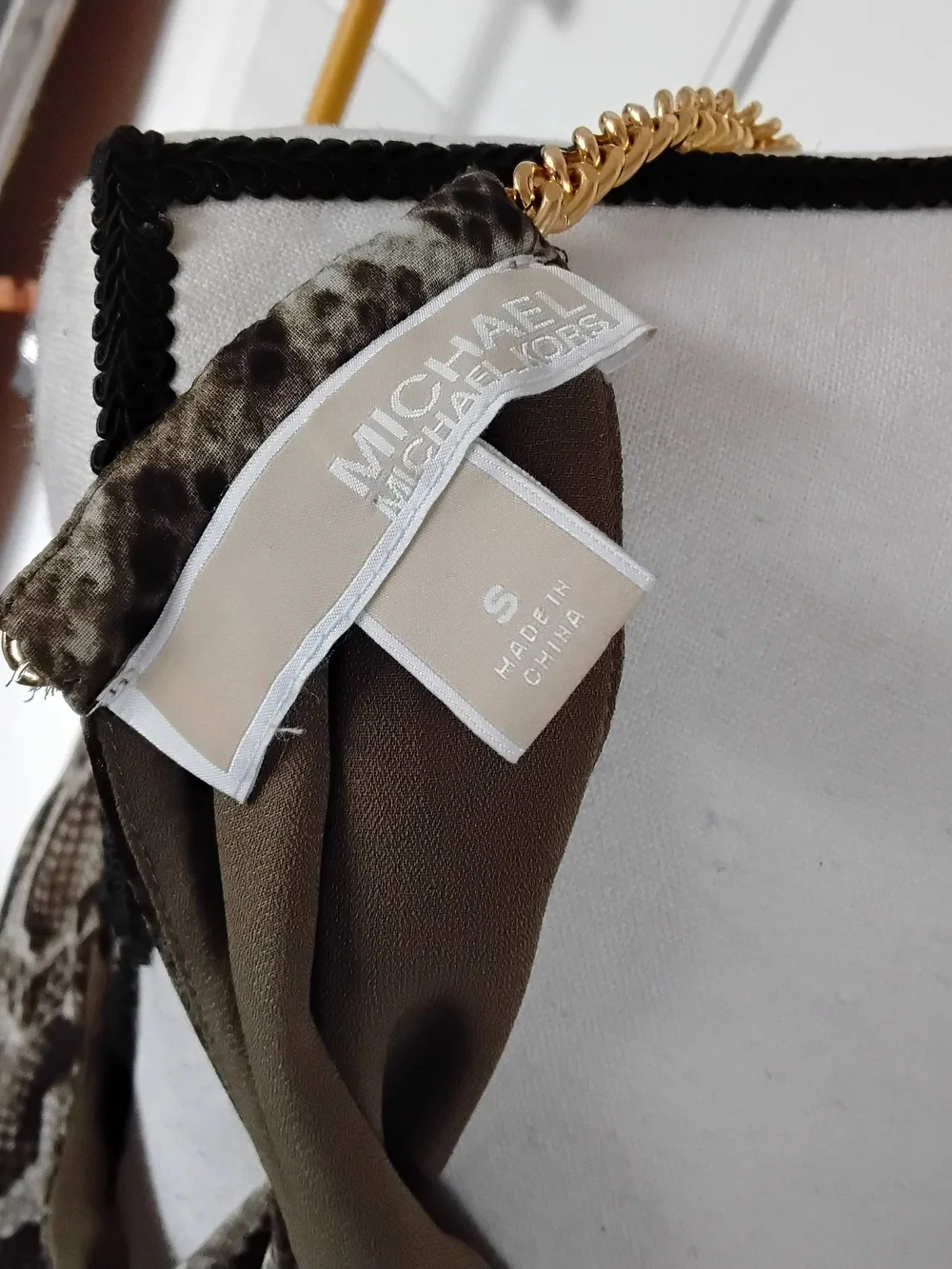 Michael Kors Brown Mixed Animal Print Halter Maxi Dress